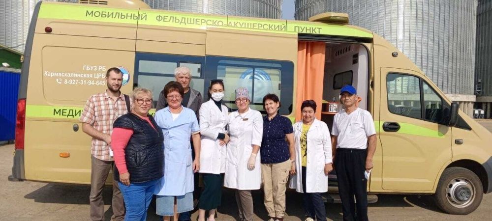 Выезд мобильной медицинской бригады на элеватор в деревне Улукулево