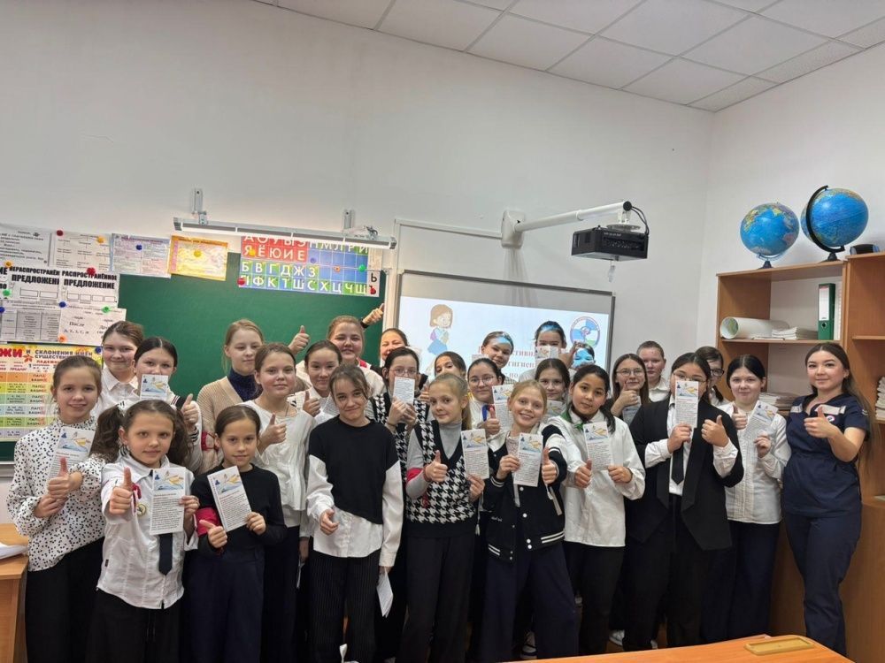 Беседа с учащимися 5-6 классов общеобразовательного учреждения в деревне Константиновка